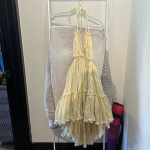 Large Free People hobo-style dress, white, lace, see-through.